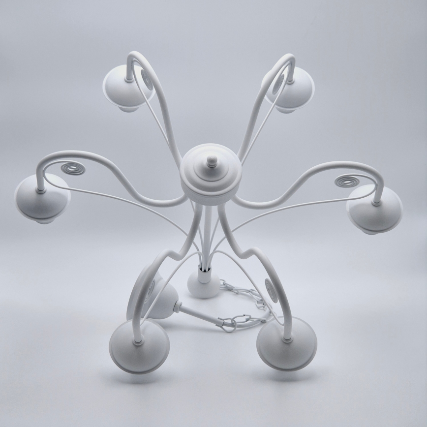 Ljuskrona på kedja DONATO 6xE14/40W/230V vit