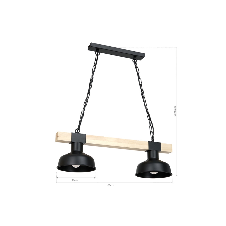 Ljuskrona på en kedja  FARO 2xE27/60W/230V