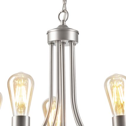 Ljuskrona på kedja GINA 5xE27/60W/230V matt krom