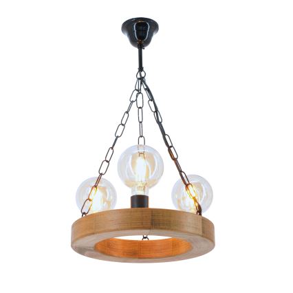 Ljuskrona på kedja IOS 3xE27/60W/230V diameter 30 cm bok