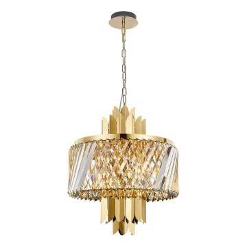 Ljuskrona på kedja MARGOT 6xE14/40W/230V diameter 43 cm guld