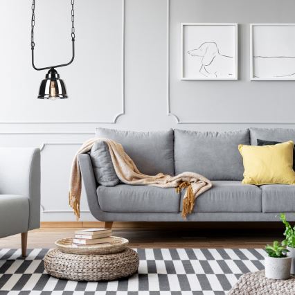 Ljuskrona på kedja MARIO 1xE27/60W/230V krom