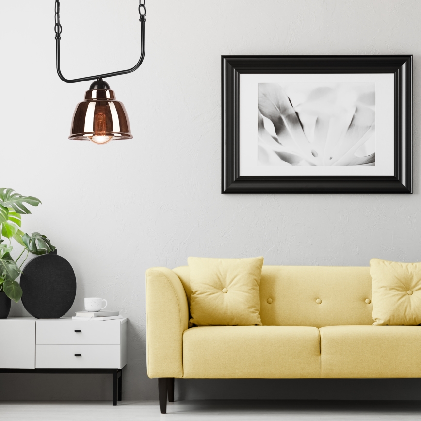 Ljuskrona på kedja MARIO 1xE27/60W/230V mässing