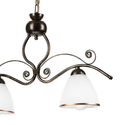 Ljuskrona på kedja RETRO 2xE27/60W/230V brons/patina