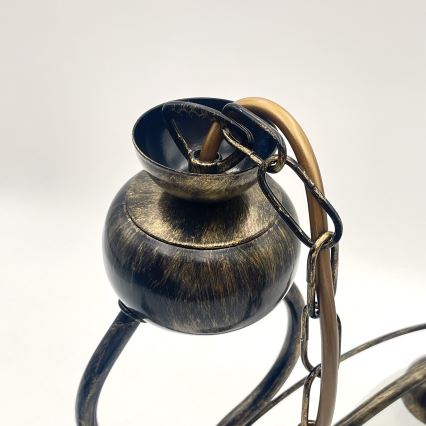 Ljuskrona på kedja RETRO 2xE27/60W/230V brons/patina