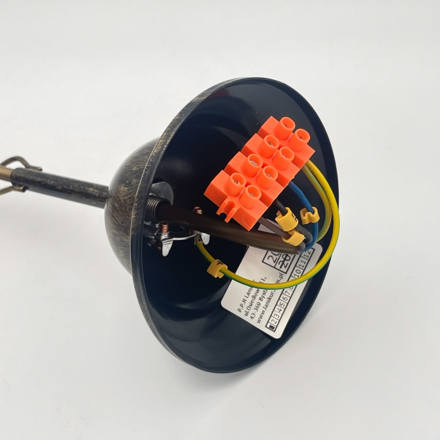 Ljuskrona på kedja RETRO 2xE27/60W/230V brons/patina