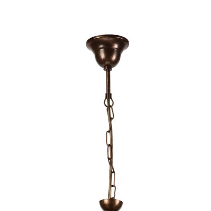 Ljuskrona på kedja RETRO 2xE27/60W/230V koppar/patina