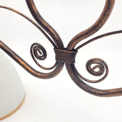 Ljuskrona på kedja RETRO 2xE27/60W/230V koppar/patina