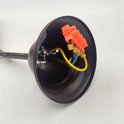 Ljuskrona på kedja RETRO 2xE27/60W/230V koppar/patina