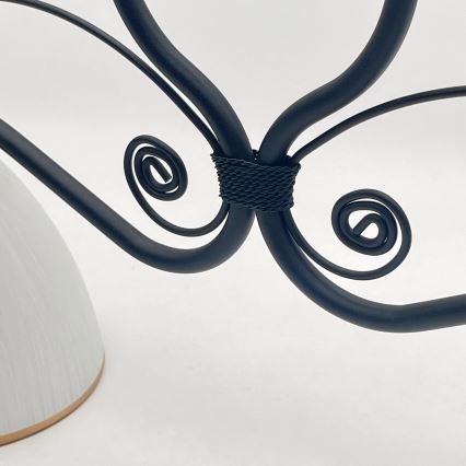 Ljuskrona på kedja RETRO 2xE27/60W/230V matt svart