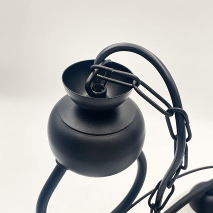 Ljuskrona på kedja RETRO 2xE27/60W/230V matt svart