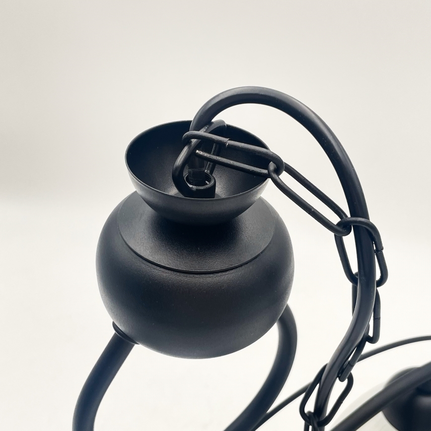 Ljuskrona på kedja RETRO 2xE27/60W/230V matt svart