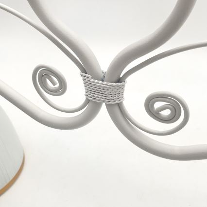 Ljuskrona på kedja RETRO 2xE27/60W/230V matt vit