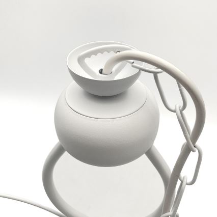 Ljuskrona på kedja RETRO 2xE27/60W/230V matt vit