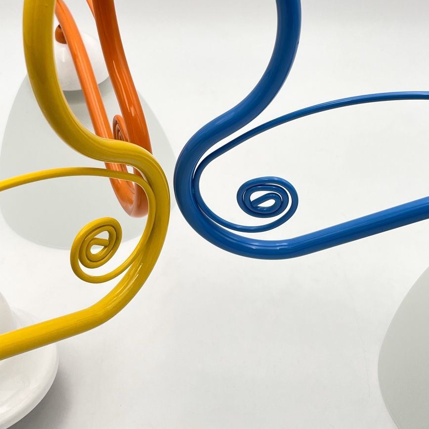 Ljuskrona på kedja RETRO 3xE27/60W/230V vit/färgrik