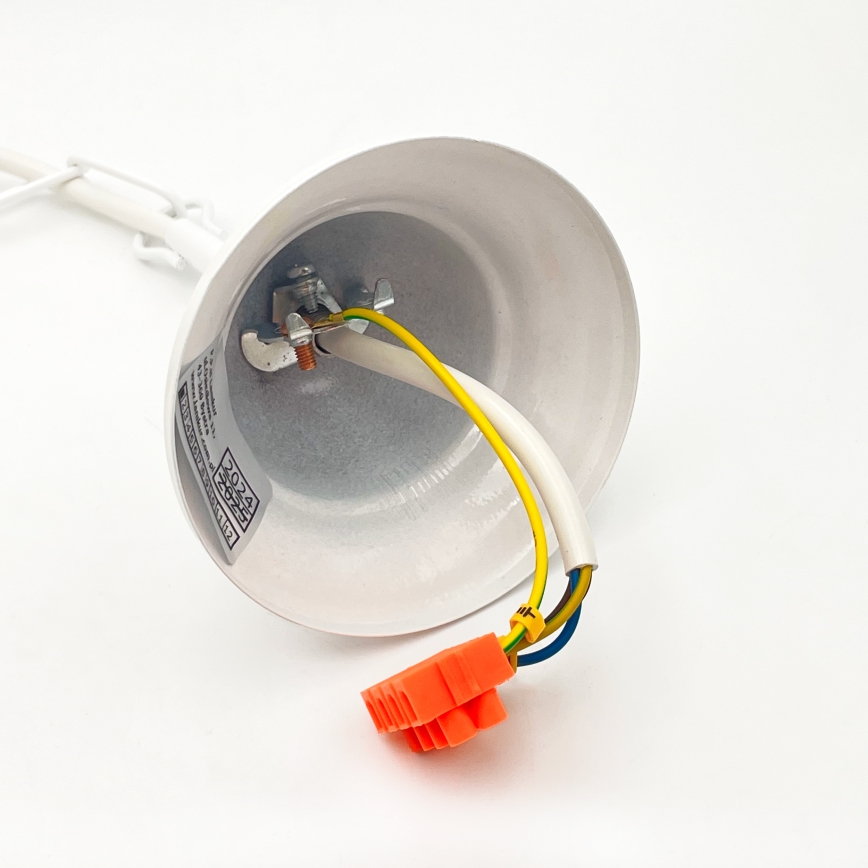 Ljuskrona på kedja RETRO 5xE27/60W/230V vit/färgrik