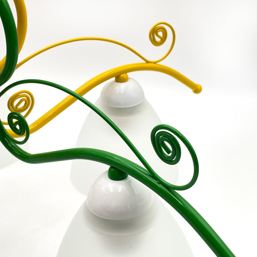 Ljuskrona på kedja RETRO 5xE27/60W/230V vit/färgrik