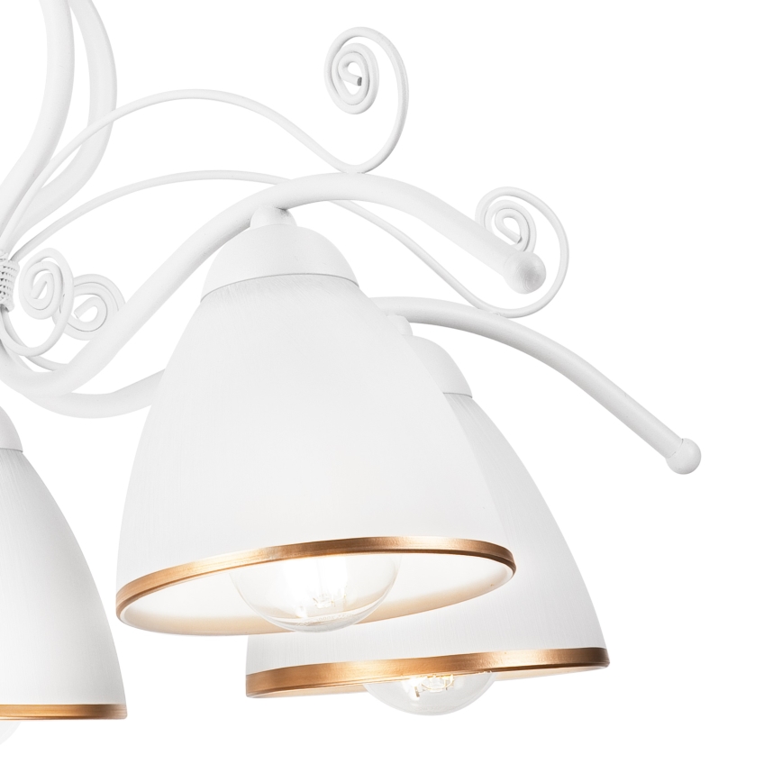 Ljuskrona på kedja RETRO II 5xE27/60W/230V vit