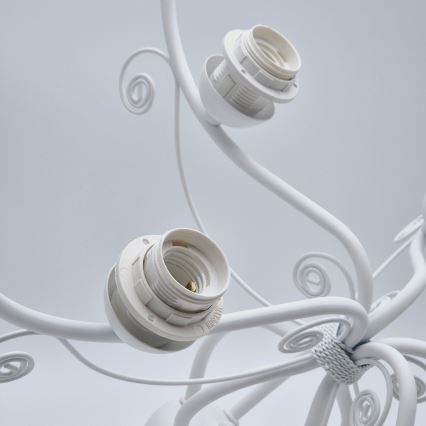 Ljuskrona på kedja RETRO II 5xE27/60W/230V vit