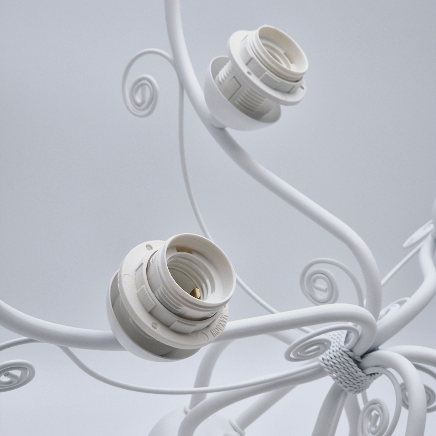 Ljuskrona på kedja RETRO II 5xE27/60W/230V vit