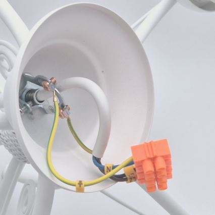 Ljuskrona på kedja RETRO II 5xE27/60W/230V vit