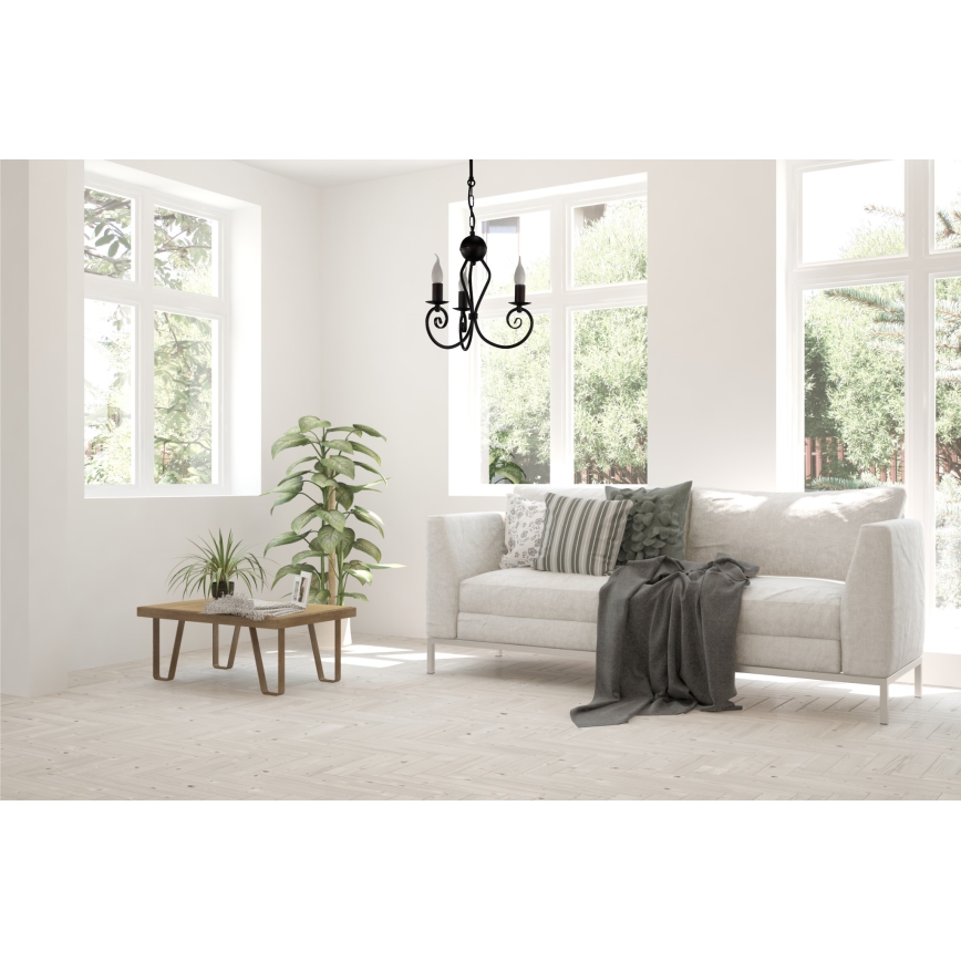 Ljuskrona på kedja VINCENT 3xE14/40W/230V