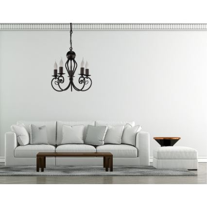 Ljuskrona på kedja VINCENT 5xE14/40W/230V