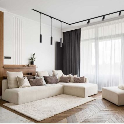 Ljuskrona på rem för skensystem PARIS 1xGU10/10W/230V svart