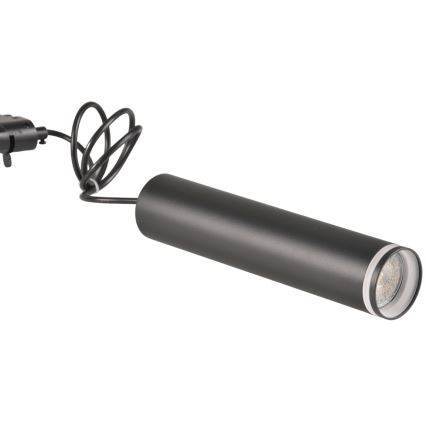 Ljuskrona på rem för skensystem PARIS 3xGU10/10W/230V + 1 m skena system svart