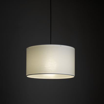 Ljuskrona med textilsladd för 1-fas skensystem TRACER 1xE27/15W/230V diameter 38 cm svart/vit