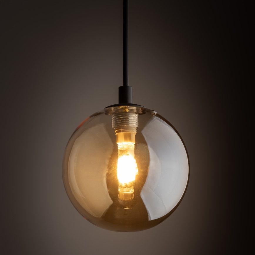 Ljuskrona med textilsladd för 1-fas skensystem TRACER 1xG9/8W/230V svart/rökig brun