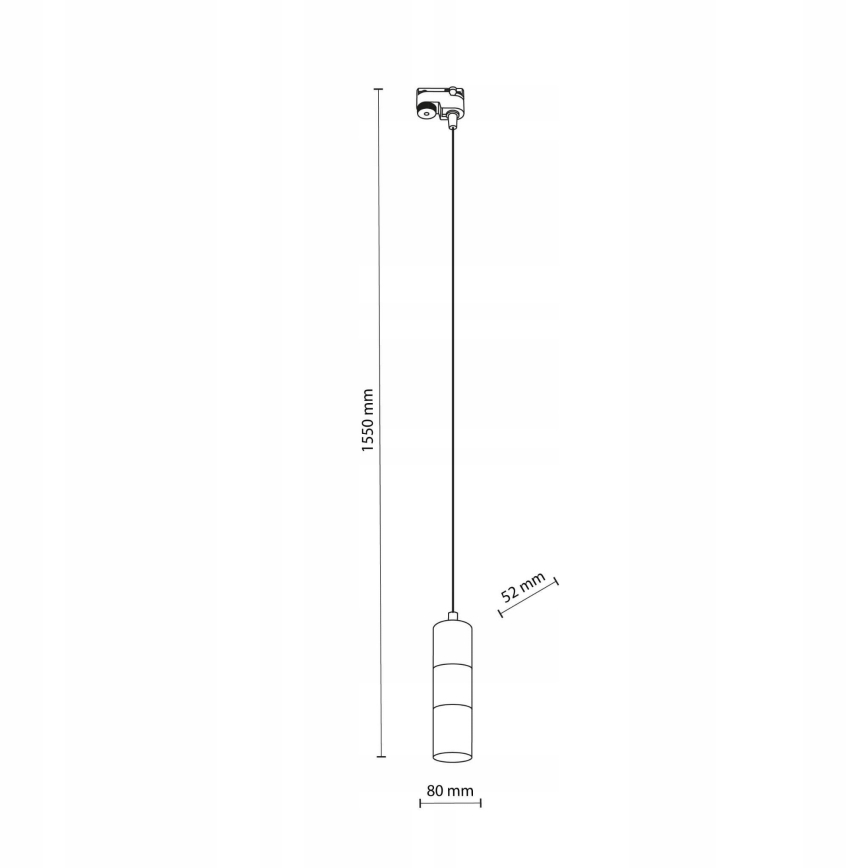 Ljuskrona med textilsladd för 1-fas skensystem TRACER 1xGU10/10W/230V svart/guld