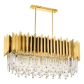 Ljuskrona på stång CRYSTALLINE 8xE27/40W/230V guld