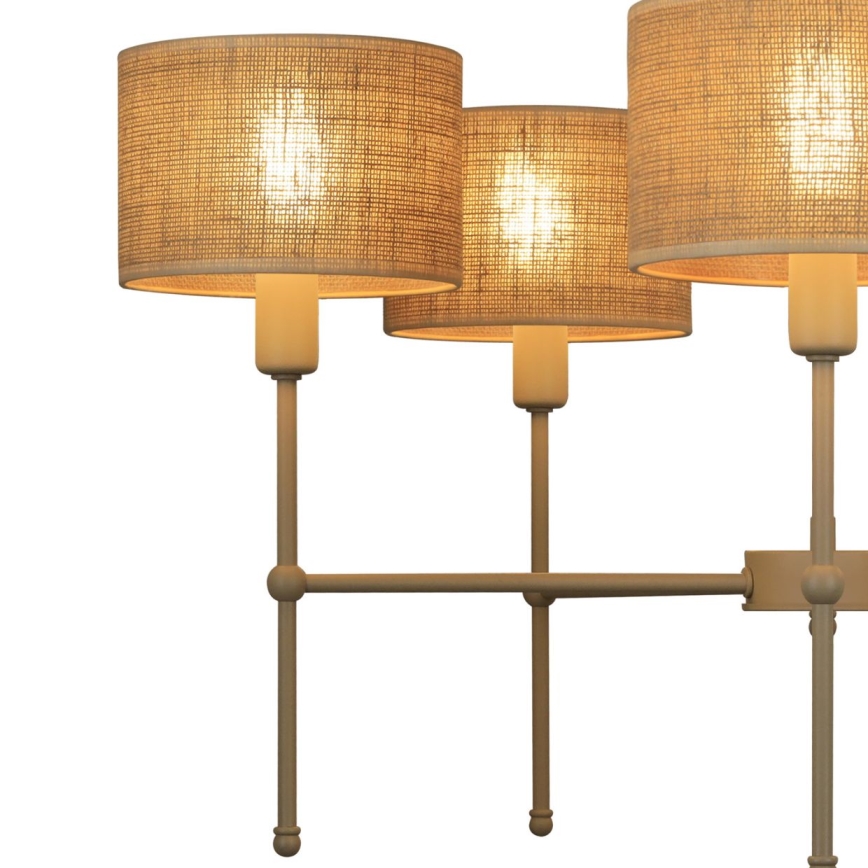 Ljuskrona på stång MADELA 5xE14/40W/230V jute/beige