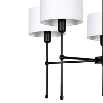 Ljuskrona på stång MADELA 5xE14/40W/230V vit/svart