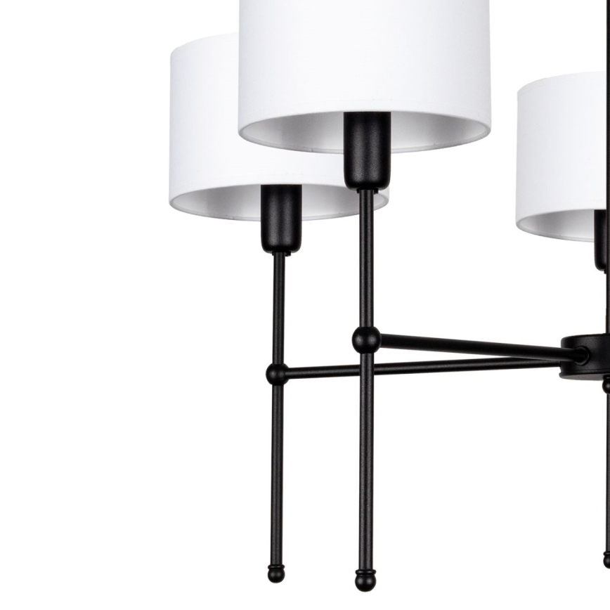 Ljuskrona på stång MADELA 5xE14/40W/230V vit/svart