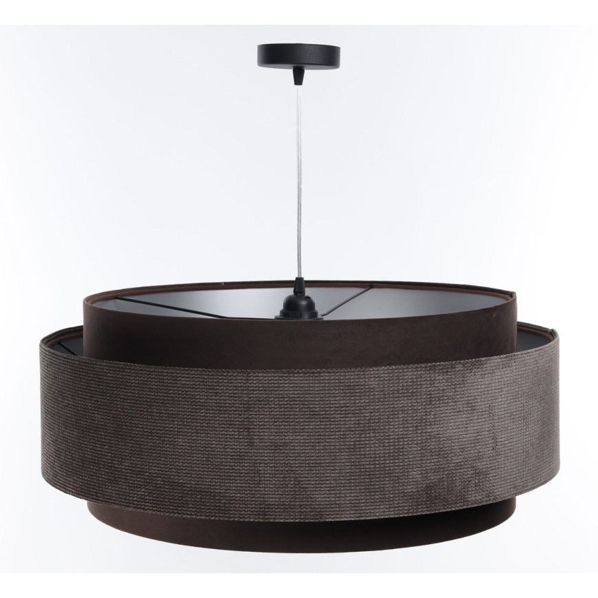 Ljuskrona på vajer DOBLO 1xE27/60W/230V diameter 60 cm brun/silver