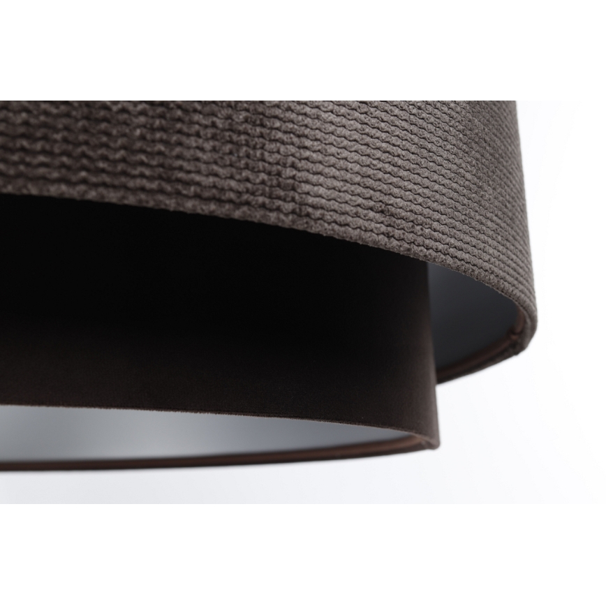 Ljuskrona på vajer DOBLO 1xE27/60W/230V diameter 60 cm brun/silver