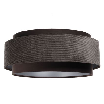 Ljuskrona på vajer DOBLO 1xE27/60W/230V diameter 60 cm brun/silver