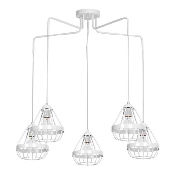 Ljuskrona RING 5xE27/60W/230V spindel vit