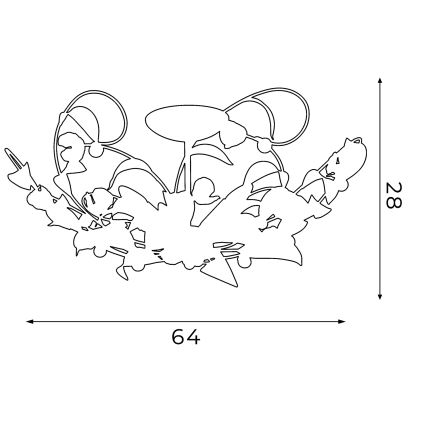 Ljuskrona ROSE 3xE14/60W/230V