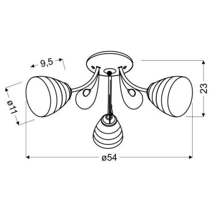 Ljuskrona SIMPLI 3xE27/40W/230V