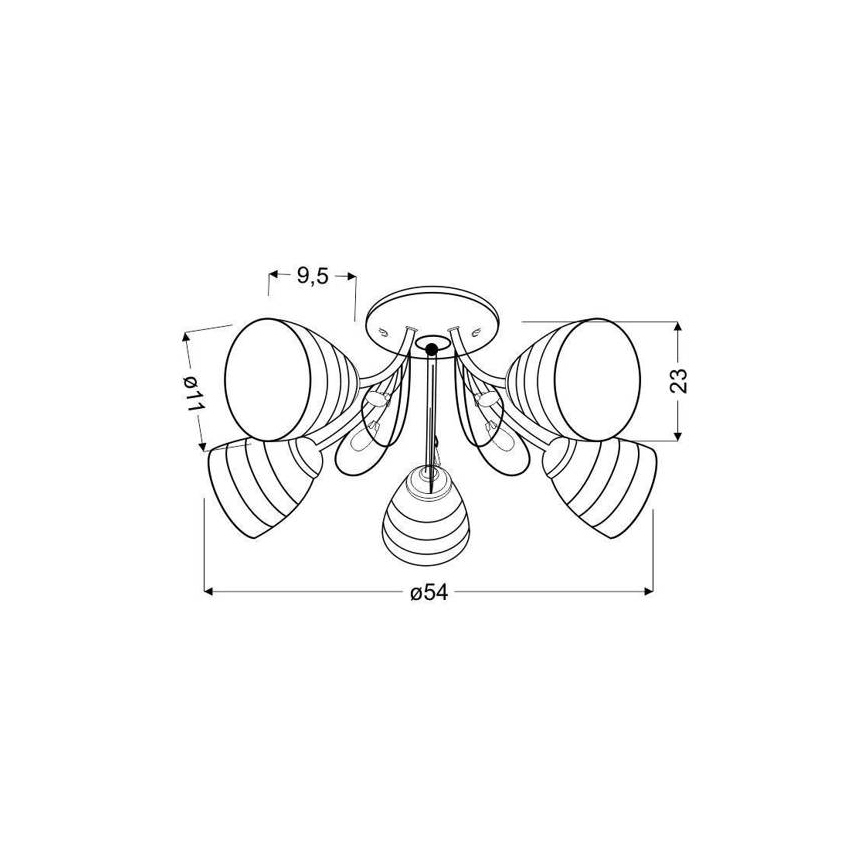 Ljuskrona SIMPLI 5xE27/40W/230V