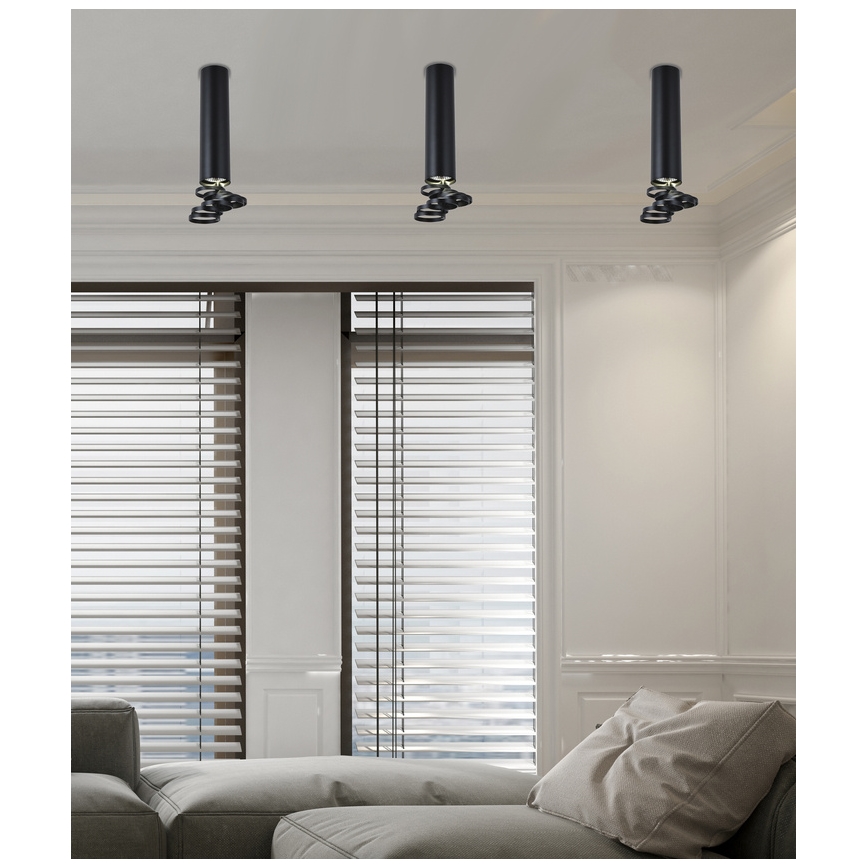 Ljuskrona TUBA 1xGU10/50W/230V svart