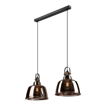 Ljusskrona med upphängningsrem  LEA 2xE27/60W/230V brons 