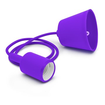 Ljusskrona med upphängningsrem  ROXY 1xE27/60W/230V lila