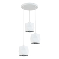 Ljusskrona med upphängningsrem  SIRO 3xE27/15W/230V vit /silver