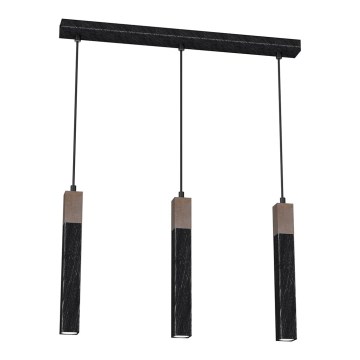 Ljusskrona med upphängningsrem  SOLO 3xGU10/MR11/40W/230V svart 