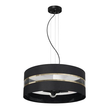 Ljusskrona med upphängningsrem  ULTIMO 3xE27/60W/230V svart 