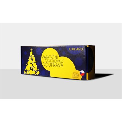 ljusslinga ASTERIA 16xE10 13,5m flerfärgad, Tillverkad i Tjeckien